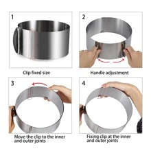 1pc Cake Rings Mousse Mold - Adjustable 6 To12 Inches Stainless Steel Baking Rings Round Cake Molds For Baking Pastry, Cake Decor