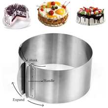 1pc Cake Rings Mousse Mold - Adjustable 6 To12 Inches Stainless Steel Baking Rings Round Cake Molds For Baking Pastry, Cake Decor