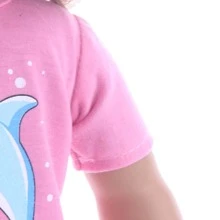 1 Pieza Ropa Azul Con Estampado De Delfín De 18 Pulgadas Para Muñecas Con Tejido Suave Para Estar En Casa (muñeca No Incluida) - Dorado - Ver 5