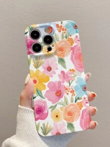 Flower Phone Case Summer Floral Phone Case Waterproof Shockproof Anti-Fall Scratch Resistant - White - View 3