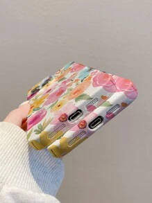 Flower Phone Case Summer Floral Phone Case Waterproof Shockproof Anti-Fall Scratch Resistant - White - View 5