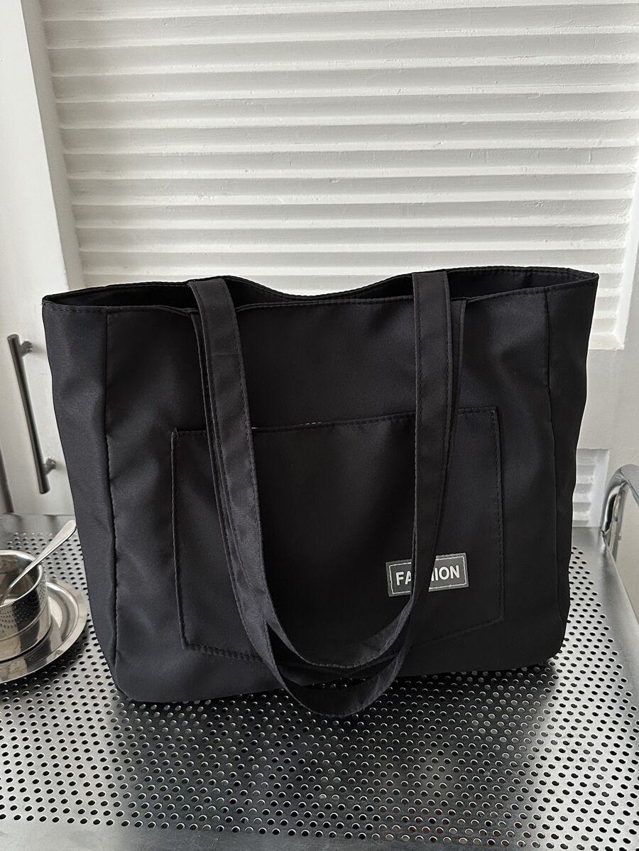 简约单肩包，流行小众斜挎包，纯色休闲通勤手提包，女士学校手提包，学校书包，便携，可折叠，商务休闲，适合少女、女大学生、教师、新人及白领人士大学、度假、海滩、假日、购物，大型学校手提包，多个隔层，非常适合海滩、学校、工作及日常使用