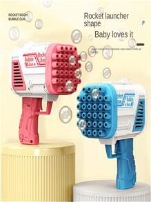 32 孔泡泡机、火箭形泡泡枪、儿童泡泡玩具、手持式自动加特林泡泡机 - 彩色 - 查看 3