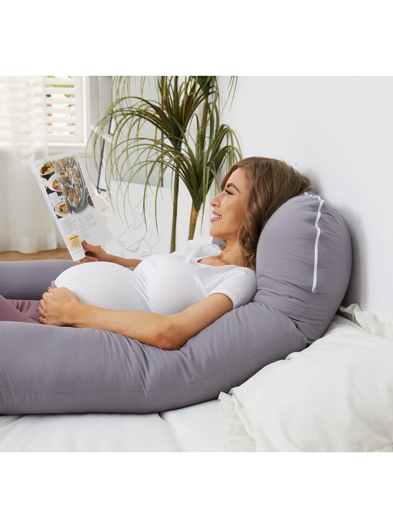 ZZZhen Pregnancy Pillow For Sleeping, U Shaped Maternity Pillow 55