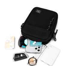 男士迷你輕量斜背包帶字母貼花裝飾吊帶包單肩包回校大學學校迷你包側包旅行通勤商務度假必需品隨身攜帶禮物送給父親丈夫方形包盒包