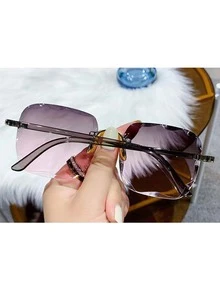 1入韓式無框太陽眼鏡 - 灰色 - 查看 2