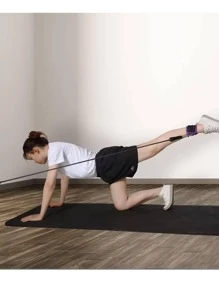 3 cái/bộ Ròng rọc Cable Máy móc Chân Quán ba Dây đeo Bộ dụng cụ , Vòng bít mắt cá chân Và Vùng bụng Dây đai Đối với Phòng thể dục Tập thể dục Và Khỏe mạnh - màu đen - Xem 4