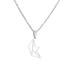 1入簡約不鏽鋼中空動物吊墜項鍊,適合男女日常使用 - 船 - 查看 1