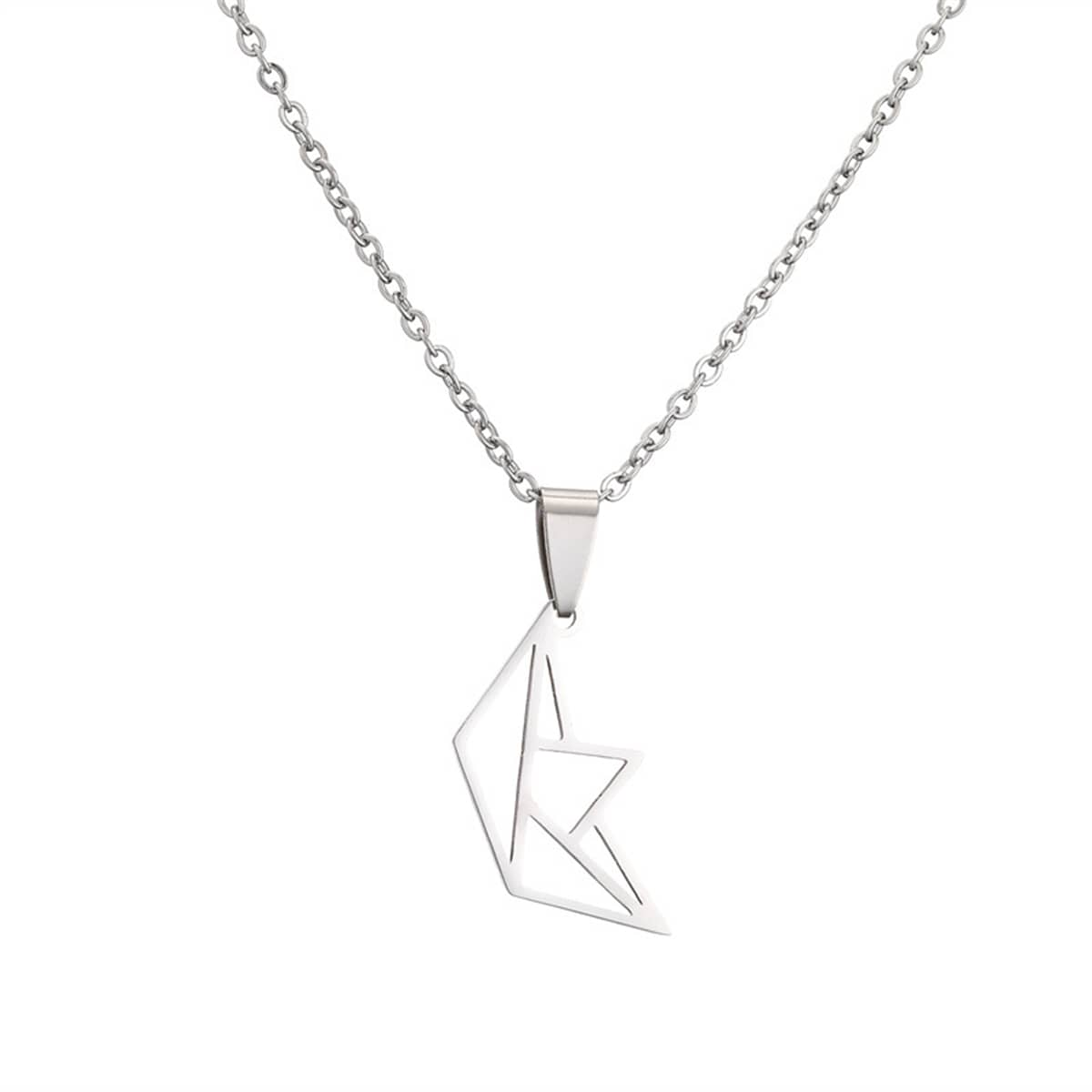 1入簡約不鏽鋼中空動物吊墜項鍊,適合男女日常使用 - 船 - 查看 1