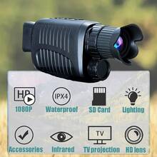 R7高清單筒夜視器,5倍數字變焦,100%黑暗觀察,300米觀察範圍,充電電池,最適合狩獵和戶外活動