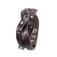 新款復古手工皮革手鍊,尺寸可調,簡約時尚,男女適用,日常佩戴