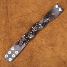 新款復古手工皮革手鍊,尺寸可調,簡約時尚,男女適用,日常佩戴