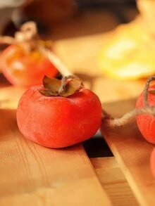 1串人造水果裝飾,8顆柿子,現代簡約田園北歐風格,適用於派對婚禮家庭裝飾 - 橘色 - 查看 3