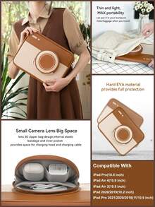 GeekShare 1個可愛的相機設計防震袋,適用於11英寸ipad