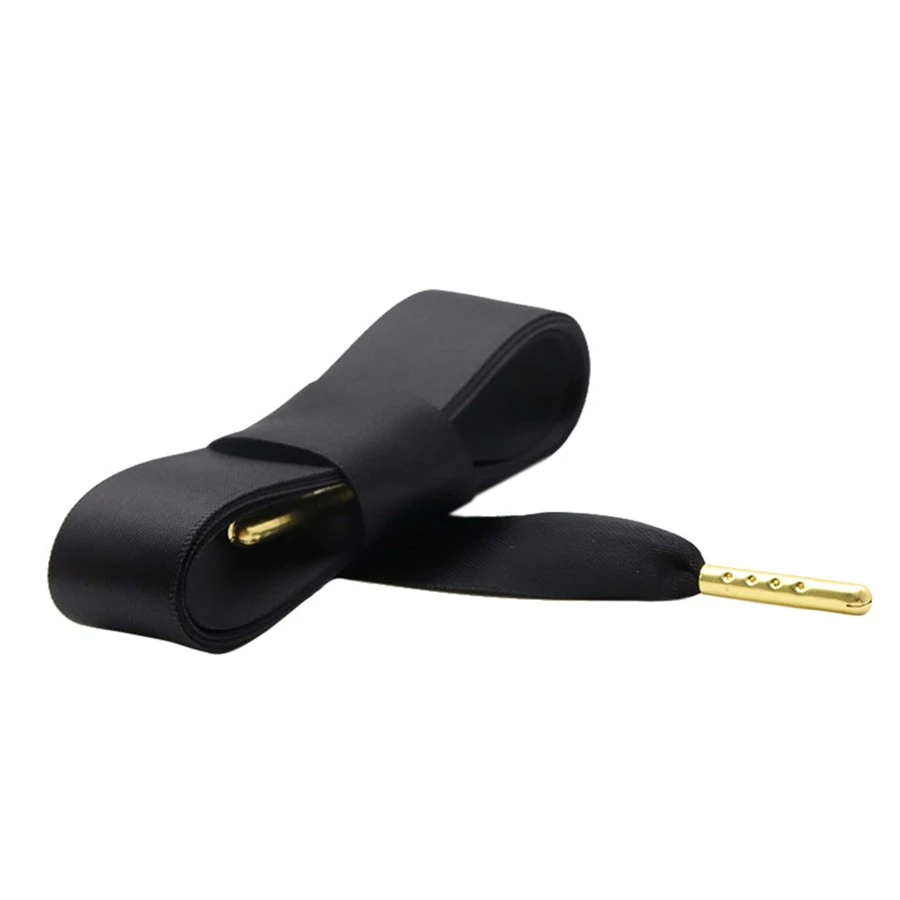 Black & Gold Metal Aglet Shoe Lace Tips - Black - View 1