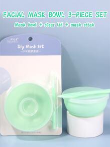 2入組/套多色pp材料面膜碗套裝,配有小型diy面膜刮棒,面膜混合工具套裝 - 綠色 - 查看 1