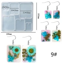 1 cái Tam giác Hình thoi Hình thuẫn Khuôn silicon Vật rủ xuống Khuôn Hoa tai Khuôn mẫu Đối với phụ nữ DIY Đồ trang sức Công cụ Phụ kiện - trắng - Xem 6