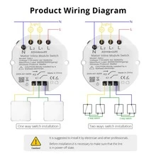 1Pc Zemismart Matter over WiFi Smart Light Switch DIY Breaker Module Homekit SmartThings Remote Control 2 Way - White - View 6