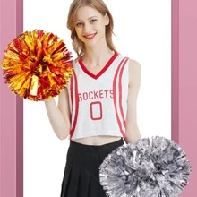 1個啦啦隊花球,啦啦隊手花,舞蹈表演手花,展示用波波球 - 黃色 - 查看 5