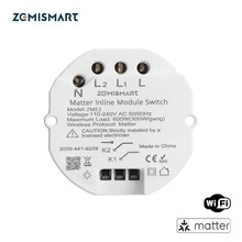 1Pc Zemismart Matter over WiFi Smart Light Switch DIY Breaker Module Homekit SmartThings Remote Control 2 Way - White - View 1