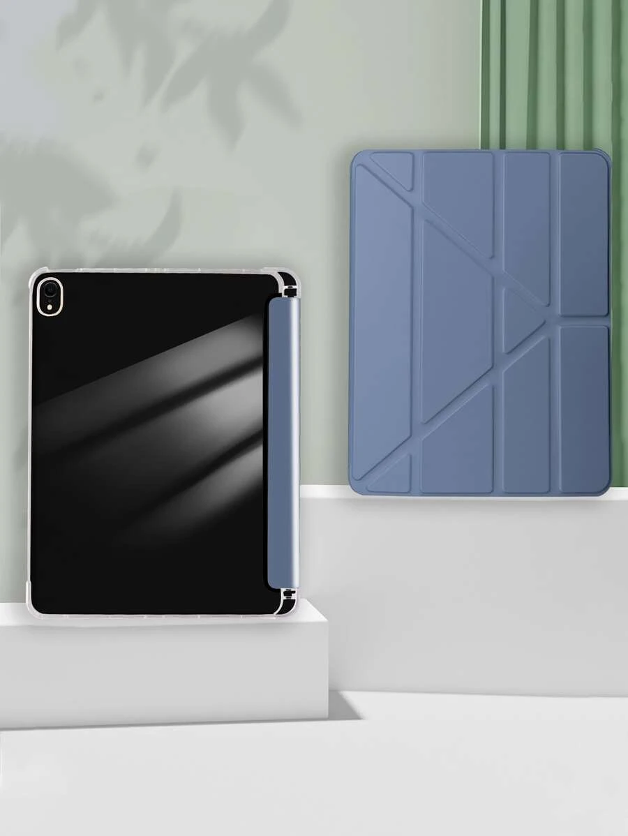Ốp bảo vệ Ipad One TPU có ngăn đựng bút và nhiều chế độ đứng, hỗ trợ chức năng đánh thức và ngủ để tiết kiệm điện, tương thích với các mẫu Apple - Màu xanh bụi bặm - Xem 1