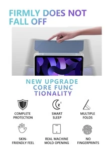 Ốp bảo vệ Ipad One TPU có ngăn đựng bút và nhiều chế độ đứng, hỗ trợ chức năng đánh thức và ngủ để tiết kiệm điện, tương thích với các mẫu Apple - Màu xanh bụi bặm - Xem 7