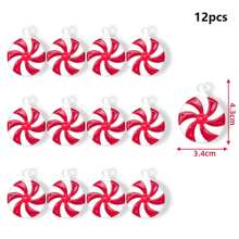 12 件糖果棒圣诞树装饰品红色和绿色糖果圣诞树挂饰塑料糖果棒主题圣诞树装饰品适用于圣诞节派对圣诞家居装饰 - 紅大糖果吊環 - 查看 2