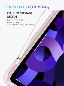 1入組 TPU 軟殼 Ipad 保護套，帶筆槽和多種支架模式，支持喚醒/睡眠功能和節能，兼容 Apple 型號 - 淺粉色 - 查看 6