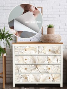 SUPSTICKER 3 pezzi Adesivi murali decorativi in carta da parati impermeabile e resistente all'umidità, con motivi astratti a texture floreale e vegetale, adatti per camera da letto, soggiorno, sala da pranzo, come decorazione primaverile per rinnovare la casa, come sticker regalo per feste, compleanni, lauree. Dimensioni: 1 set da 3 pezzi da 120x40cm