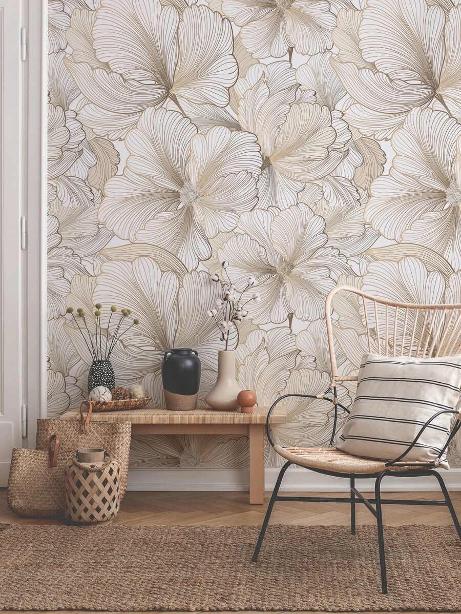 SUPSTICKER 3 pezzi Adesivi murali decorativi in carta da parati impermeabile e resistente all'umidità, con motivi astratti a texture floreale e vegetale, adatti per camera da letto, soggiorno, sala da pranzo, come decorazione primaverile per rinnovare la casa, come sticker regalo per feste, compleanni, lauree. Dimensioni: 1 set da 3 pezzi da 120x40cm