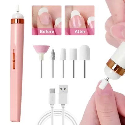 5-In-1 Electric Nail Drill With Light, Portable Mini Electric Nail File, Suitable For Removing Gel Nail Polish - Mother's Day Gift, Valentine's Day Gift, Boyfriend Gift, St. Patrick's Day Gift, 100mAh, Pink Cute