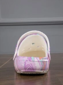 CIVHOM Guốc họa tiết buộc dây dành cho nữ, Guốc đi sân vườn hai chiều nhẹ, giày trượt đi biển mùa hè chống trượt - Màu tím - Xem 7