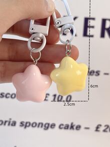 2pcs Cute Fat Milk Yellow Star Keychain For Women, Soft & Adorable Pentagram Pendant For Girls Ins Style - Multicolor - View 4