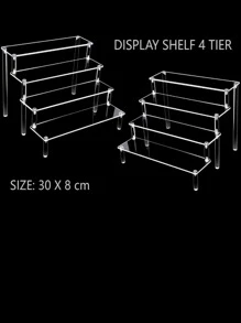 Kệ trưng bày acrylic Riser Stand Clear 4 tầng Cupcake Stand Nước hoa trưng bày Người giữ Hình ảnh Trang trí máy tính để bàn và Nhà tổ chức Trưng bày Đồ chơi Giá trưng bày bán lẻ Candy Dessert Buffet Bộ sưu tập 4 bước - Trong sáng - Xem 4