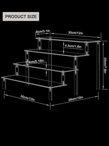 Kệ trưng bày acrylic Riser Stand Clear 4 tầng Cupcake Stand Nước hoa trưng bày Người giữ Hình ảnh Trang trí máy tính để bàn và Nhà tổ chức Trưng bày Đồ chơi Giá trưng bày bán lẻ Candy Dessert Buffet Bộ sưu tập 4 bước - Trong sáng - Xem 3