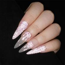 6毫升反光亮片凝胶指甲油粉色闪亮亮片半永久指甲油可卸UV LED美甲装饰美甲DIY在家沙龙美甲礼物女士指甲 - 粉色 - 查看 6