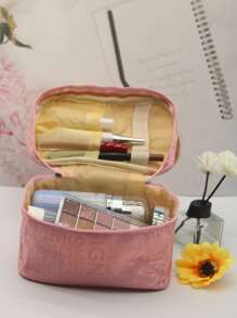 1 Máy Tính Công Suất Lớn Có Thể Gập Lại Túi Đựng Mỹ Phẩm Có Tay Cầm, Bảng Chữ Cái In Du Lịch Tổ Chức Túi Trang Điểm Bảo Quản Trang Điểm Tổ Chức Trang Điểm - Hồng - Xem 7