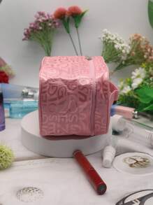 1 Máy Tính Công Suất Lớn Có Thể Gập Lại Túi Đựng Mỹ Phẩm Có Tay Cầm, Bảng Chữ Cái In Du Lịch Tổ Chức Túi Trang Điểm Bảo Quản Trang Điểm Tổ Chức Trang Điểm - Hồng - Xem 8