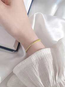 1入組新品到貨簡約風銅復古鉚釘手環首飾配件適合女士