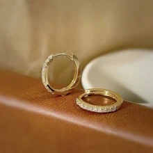 Ohrringe 14K Vergoldet Kubischem Zirkonia mit hinten,