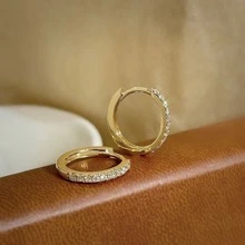 Ohrringe 14K Vergoldet Kubischem Zirkonia mit hinten,
