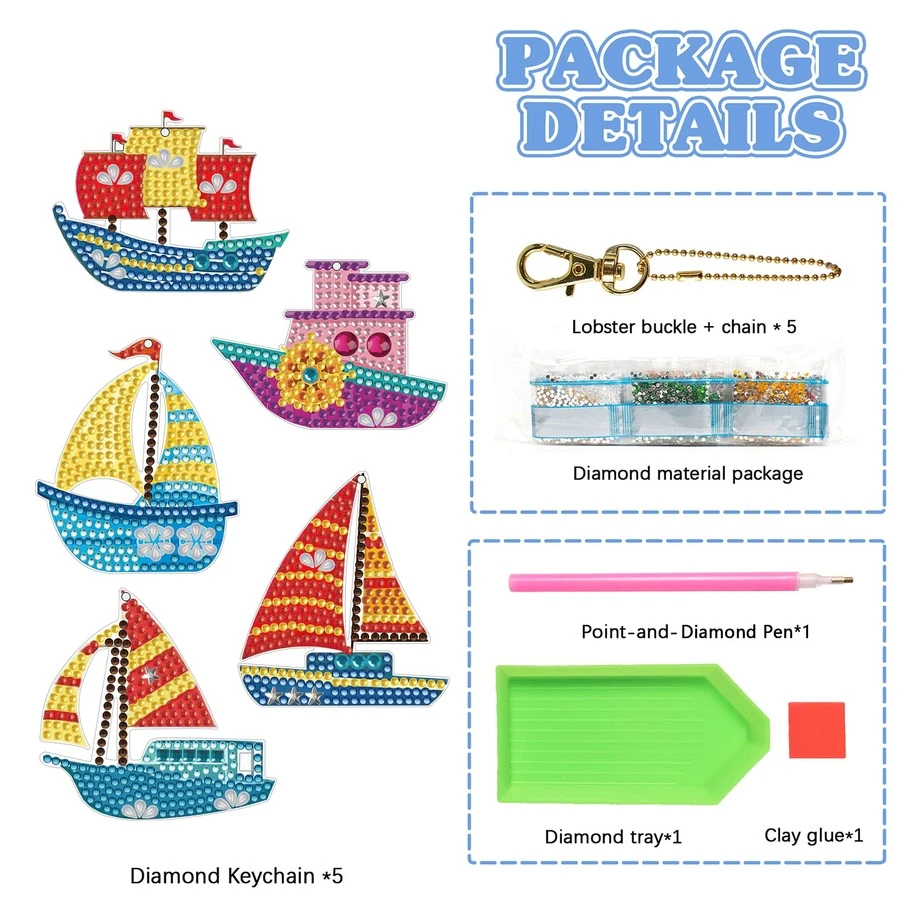 5d Diamond Painting Crystal Rhinestone Diy Flower Keychain Handmade Gift Bag Charm Pendant - Multicolor - View 1