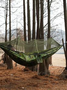 1pc Outdoor Leisure Hammock With Mosquito Net, Portable Single/double Camping Hammock For 660lb Load Capacity, Quick Open Camouflage Camping Bed For Rest And Sleep - ngụy trang - Xem 6