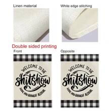 1面印有有趣字母圖案的庭院旗幟,創意現代風格亞麻垂直雙面歡迎旗,適用於假日派對,花園、房屋裝飾(不含旗竿) - 彩色 - 查看 7