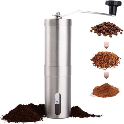 1pc Hand-Operated Coffee Bean Grinder, Stainless Steel Manual Adjustable Coffee Mill School Supplies Back To School
