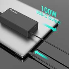 112W 通用充电器便携式 USB C 笔记本电脑适配器 100W 交流适配器电脑电源线带 USB A 输出兼容 MacBook HP Chromebook 等 - 黑色 - 查看 6