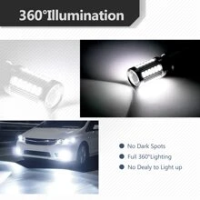 2pcs H7 LED Fog Lights Bulb 6500K White 5730 33SMD Chips LED Running Lights DRL For Cars Trucks SUVs - Brown - View 4