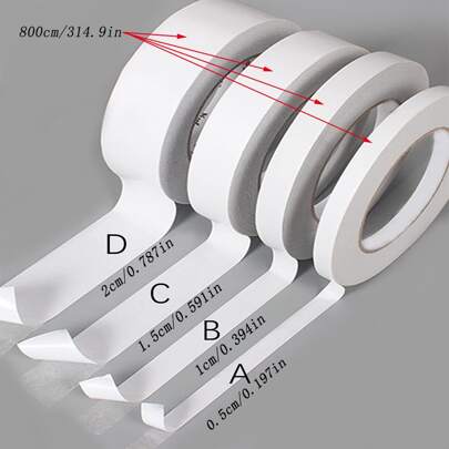 3pcs Portable Double-Sided Tape With Strong Adhesive Back To School