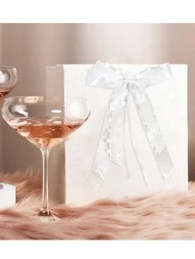 10 szt. Biała wstążka satynowa z kokardką w kształcie serca tiul dla majsterkowiczów dekoracja krzesła samochodowego, ślub, impreza, wakacje, dom, pokój, dekoracje ścienne - Biały - Zobacz 10