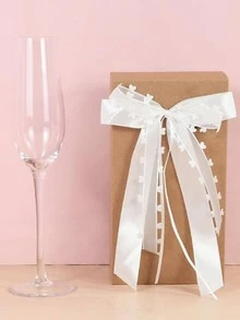 10 szt. Biała wstążka satynowa z kokardką w kształcie serca tiul dla majsterkowiczów dekoracja krzesła samochodowego, ślub, impreza, wakacje, dom, pokój, dekoracje ścienne - Biały - Zobacz 11